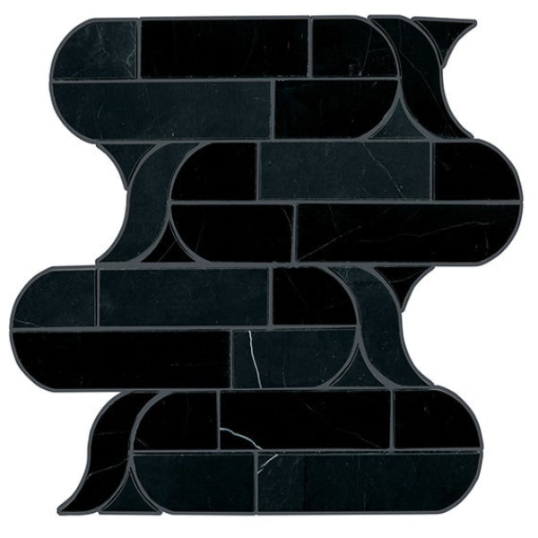 Daltile Pietra Divina 12" x 11" Cupola Nero Marquina