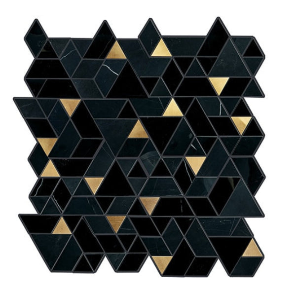 Daltile Pietra Divina 14" x 14" Spectrum Nero Marquina Black Blend
