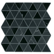 Daltile Pietra Divina 2" Triangle Mosaic 12" x 12" Nero Marquina