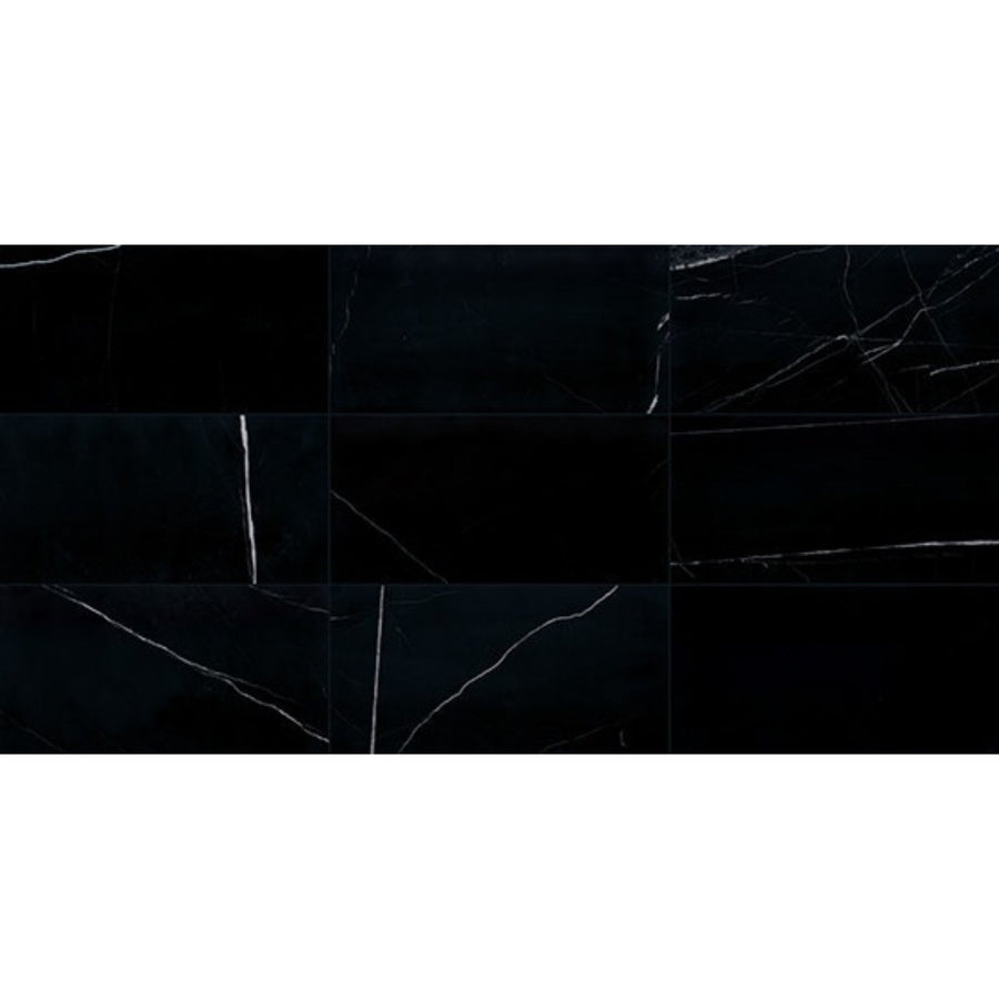 Daltile Pietra Divina 4" x 12" Honed Nero Marquina