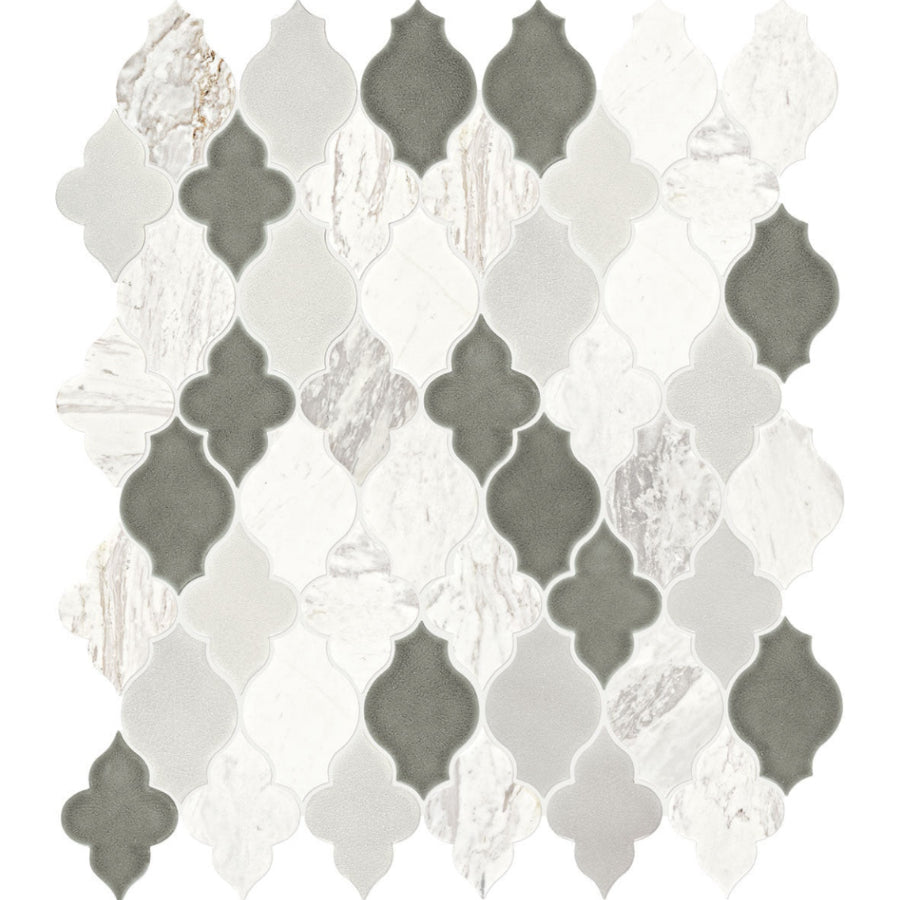Daltile Raine 11" x 11" Arabesque Stratus White Bld