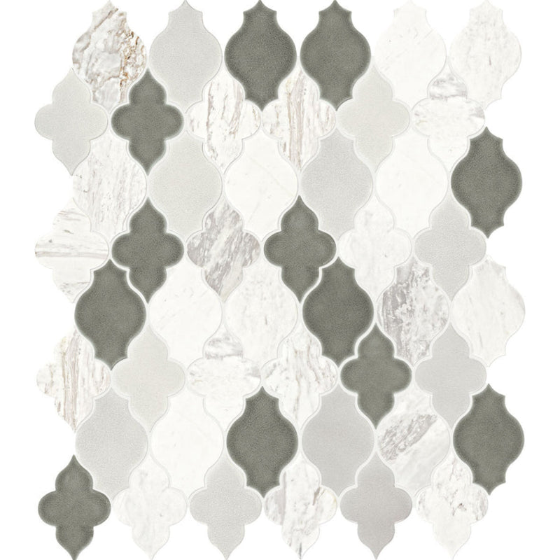 Daltile Raine 11" x 11" Arabesque Stratus White Bld