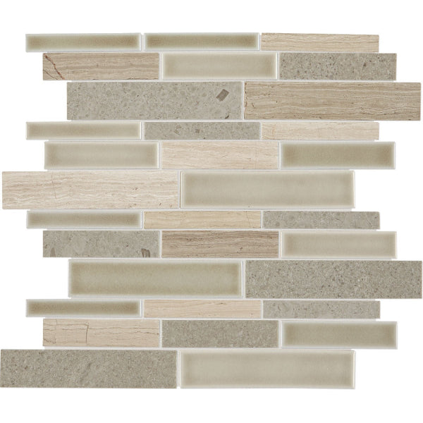 Daltile Raine 12" x 11" Random Linear Cumulus Grey Bld