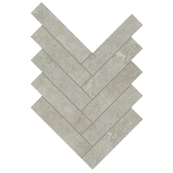 Daltile Rekindle 2" x 6" Herringbone Mosaic 7" x 4" Light Grey