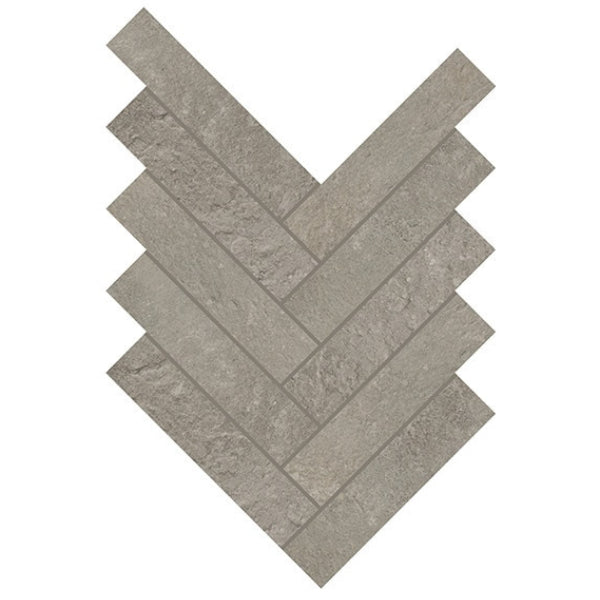 Daltile Rekindle 2" x 6" Herringbone Mosaic 7" x 4" Medium Grey
