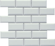 Emser Reward 11"x12" Beveled Off-set Mosaic 2"x4" Polished White