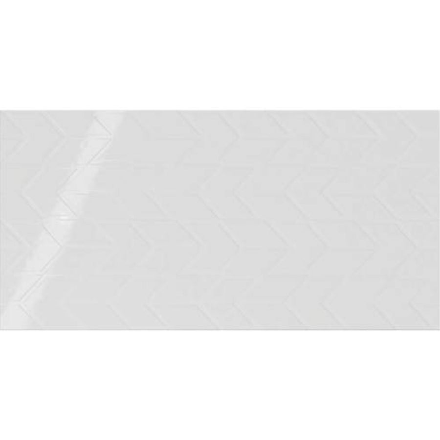 Daltile Showscape 12" x 24" Chevron Stylish White