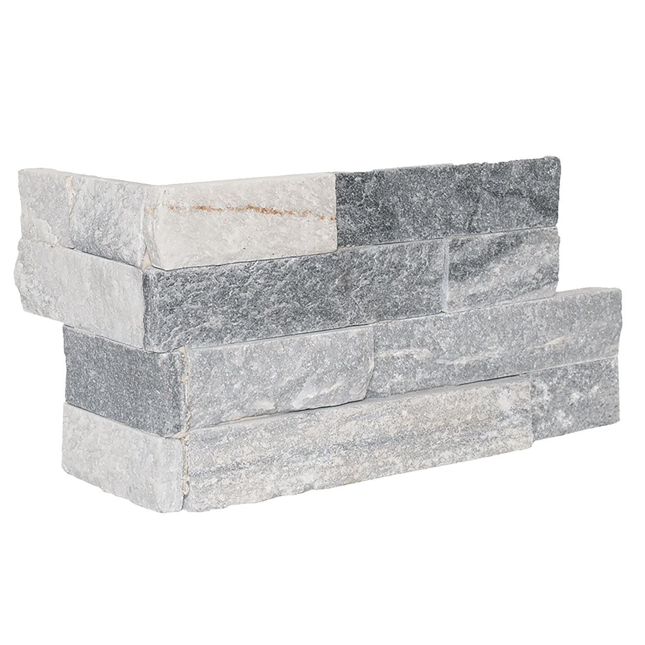 Bedrosians Stone Ledgers 6" x 24" Ledger Corner Natural Cleft Alpine Grey