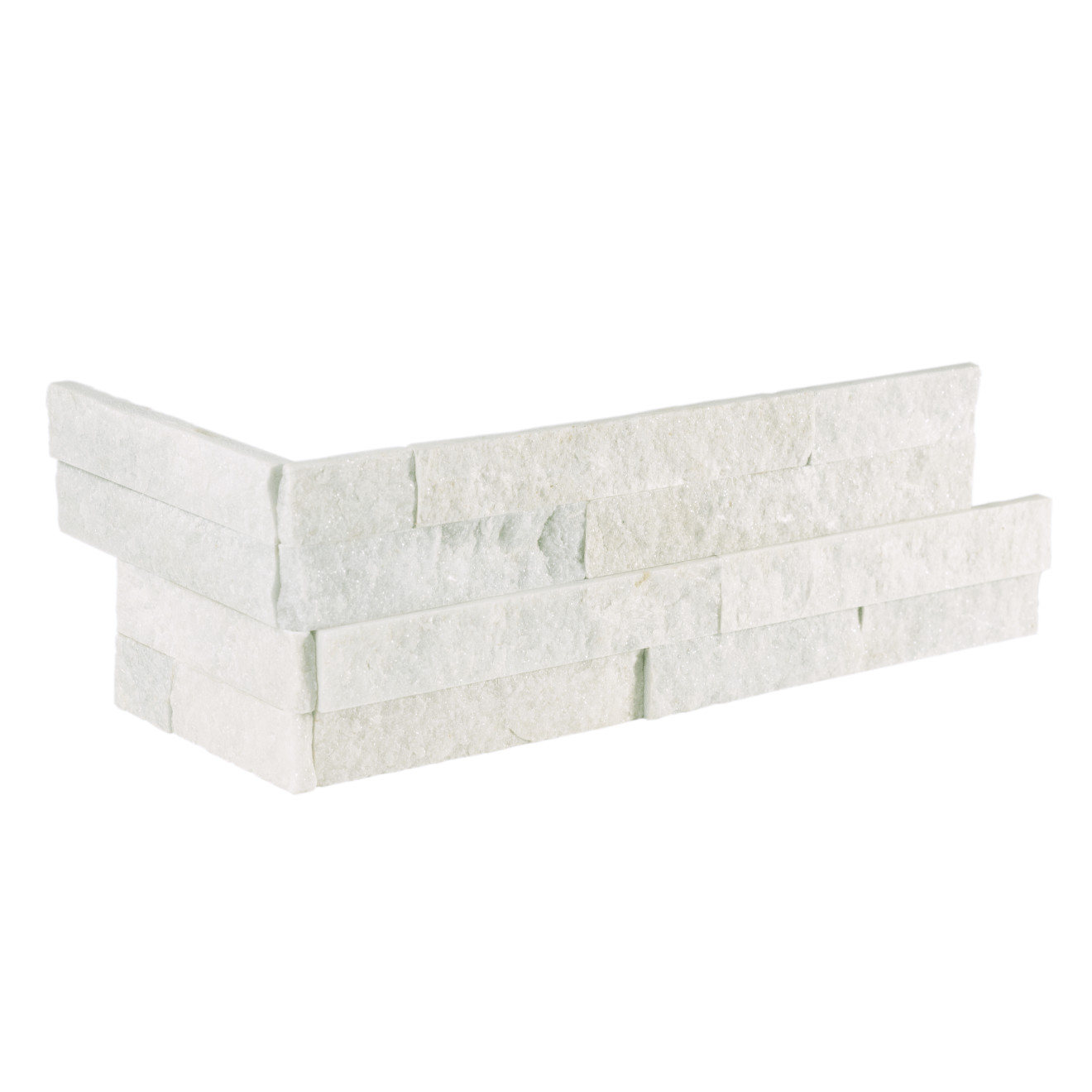 Bedrosians Slate 6" x 24" Ledger Corner Split Face Glacier White
