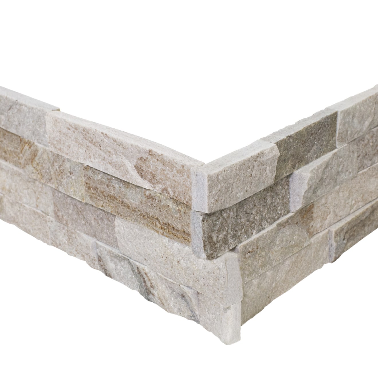 Bedrosians Stone Ledgers 6" x 24" Ledger Corner Natural Cleft Millennium Cream