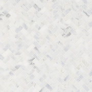 MS International Natural Stone Marble 12" x 12" Herringbone Mosaic Calacatta Cressa