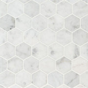 MS International Natural Stone Marble 12" x 12" Hexagon 2" Mosaic Carrara White Honed