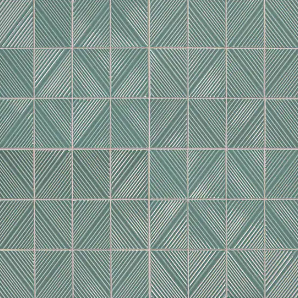 Daltile Revalia Remix 3" x 4" Structural Mosaic 12" x 16" Sage Green