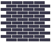 Emser Savvy 11"x12" Off-set Mosaic 1"x3" Polished Navy