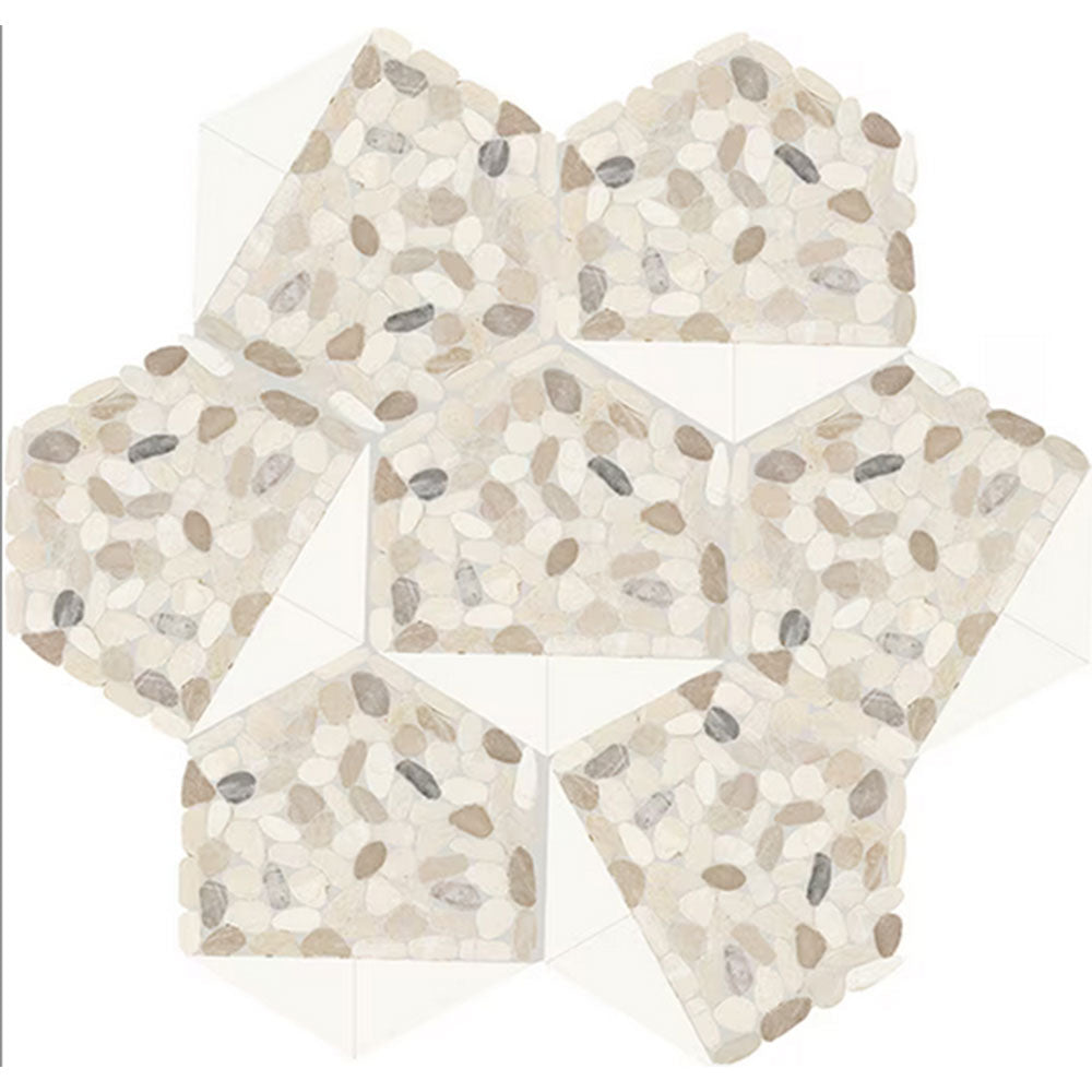 Daltile Pebble Oasis 12" x 10" Tri-Hex Pebble Seashell