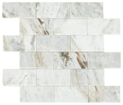 Daltile SimplyStick Mosaix 2" x 4" Brick Joint 12" x 12" Polished Daphne White