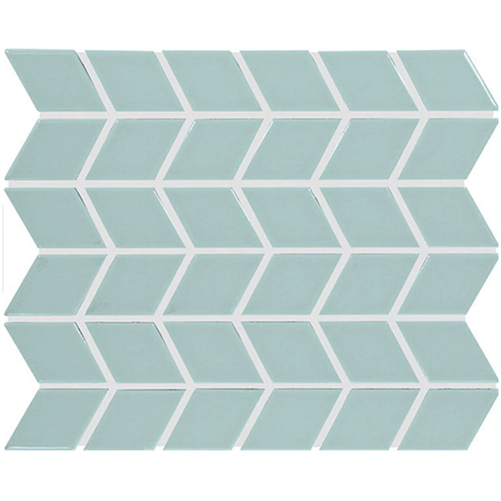 Daltile Color Wheel Retro 2" x 3" Chevron Mosaic 11" x 13" Glossy Spa