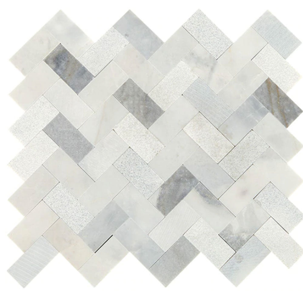 Daltile Minute Mosaix 12" x 11" Herringbone Stormy Mist