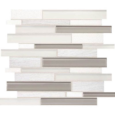 Daltile Idyllic Blends 12" x 14" Random Linear Mosaic Tranquil Snow