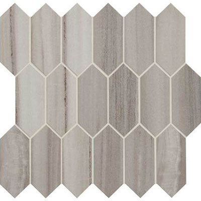 Daltile Marble Attache 2" x 5" Mosaic Linear Hexagon 12" x 13" Turkish Skyline
