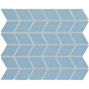 Daltile Color Wheel Retro 2" x 3" Chevron Mosaic 11" x 13" Glossy Waterfall