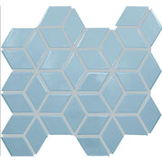 Daltile Color Wheel Retro 2" x 3" 3D Cube Mosaic 12" x 13" Glossy Waterfall
