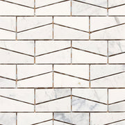 Daltile Stone A LA Mod 2" x 3" Wedge Mosaic 12" x 14" Contempo White