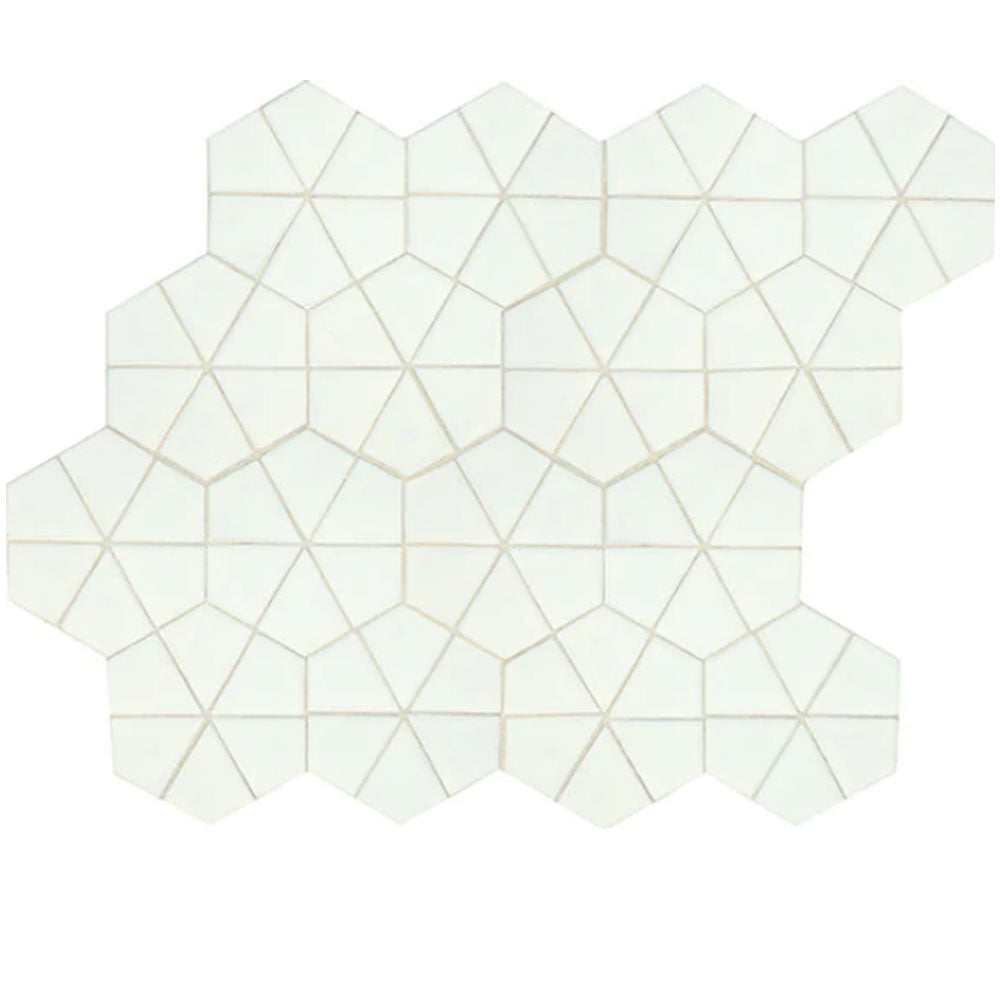 Daltile Revalia Remix 6" x 6" Kaleidoscope Mosaic 12" x 15" Kaleidoscope White