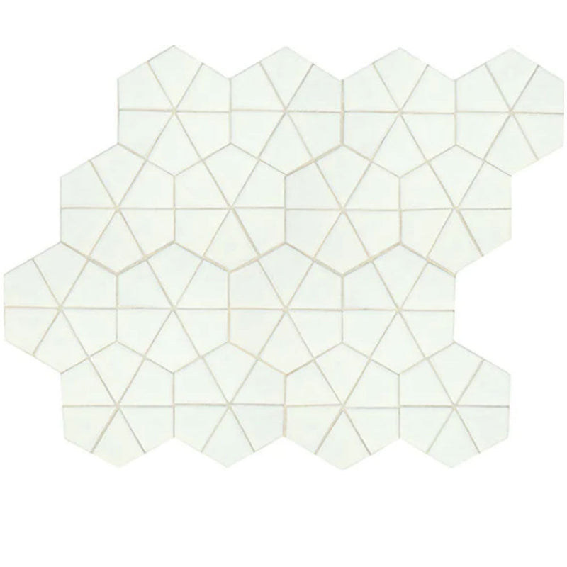 Daltile Revalia Remix 6" x 6" Kaleidoscope Mosaic 12" x 15" Kaleidoscope White