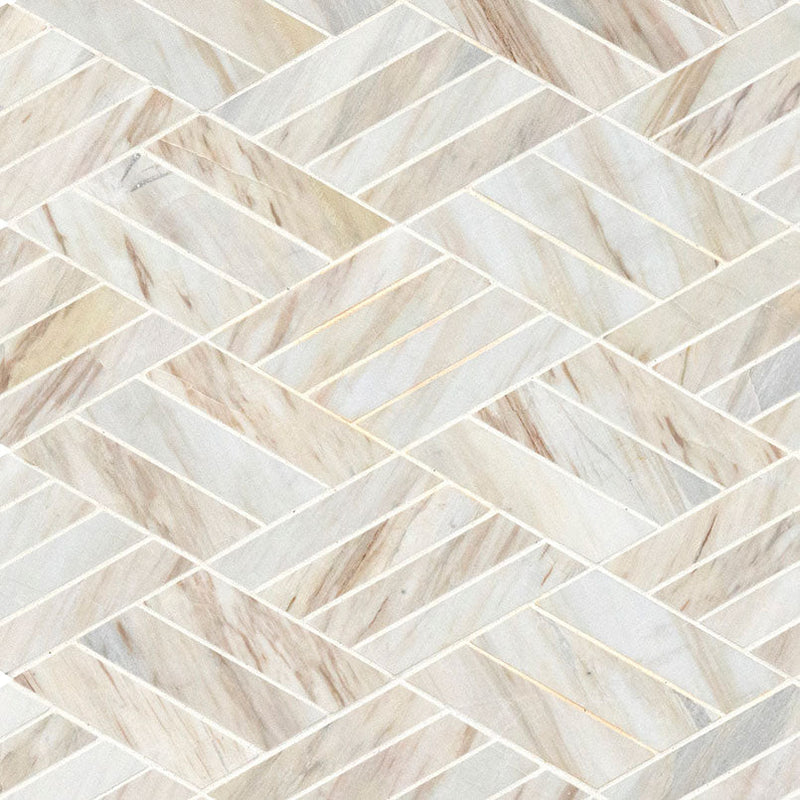 MS International Decorative Mosaic 12" x 12" Geometric Angora Rhombus