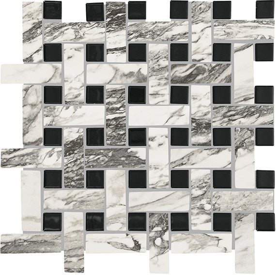 Daltile Divinium 1" x 3" Basketweave Mosaic 13" x 13" Calypso