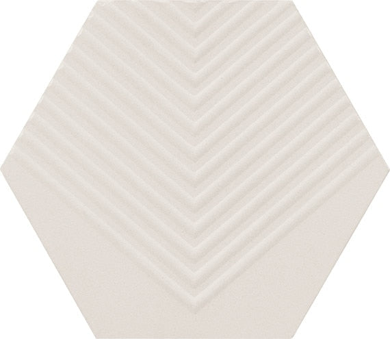 Marazzi Rhyme And Reason 4" x 5" Hexagon Ripple Mix Bone
