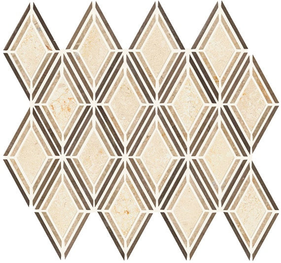 Daltile Decorative Accents 3" x 4" Argyle Mosaic 12" x 13" Argyle Blend Beige
