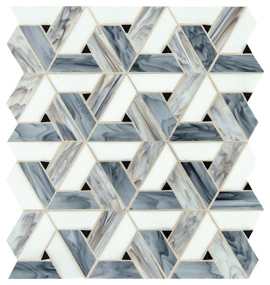 Daltile Vivify 1" x 3" Trapezoid Mosaic 13" x 15" Spectra Blue