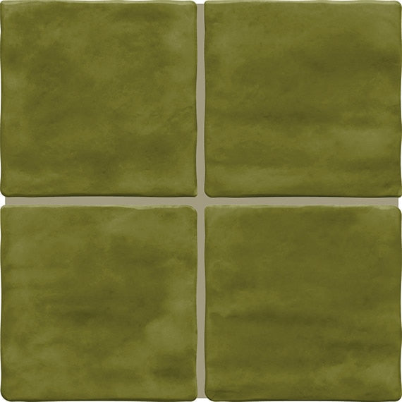 Daltile Artcrafted 4" x 4" Hand Crafted Fern