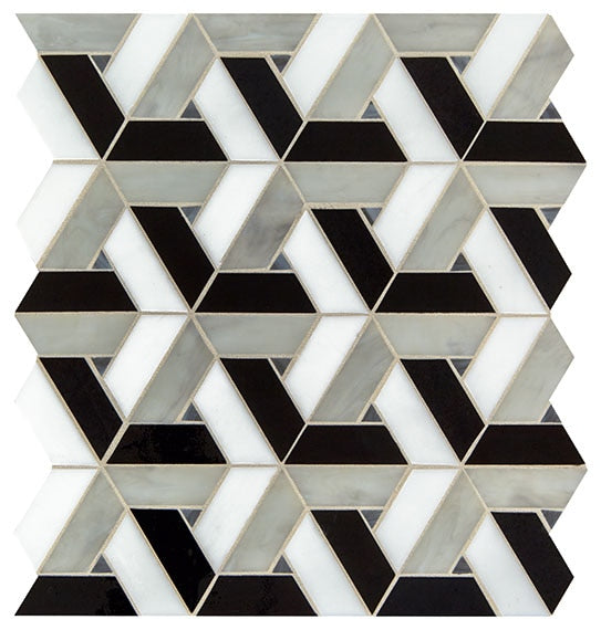 Daltile Vivify 1" x 3" Trapezoid Mosaic 13" x 15" Twilight