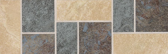Daltile Continental Slate 4" x 12" Deco Gold/Blue/Grey