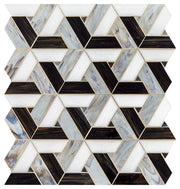 Daltile Vivify 1" x 3" Trapezoid Mosaic 13" x 15" Midnight Dream