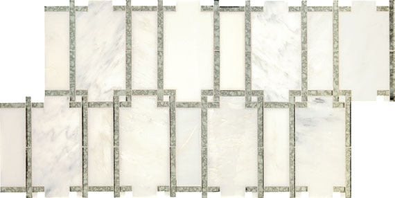 Daltile Lavaliere 9" x 15" Mosaic Polished First Snow Elegance/Ant Mirror