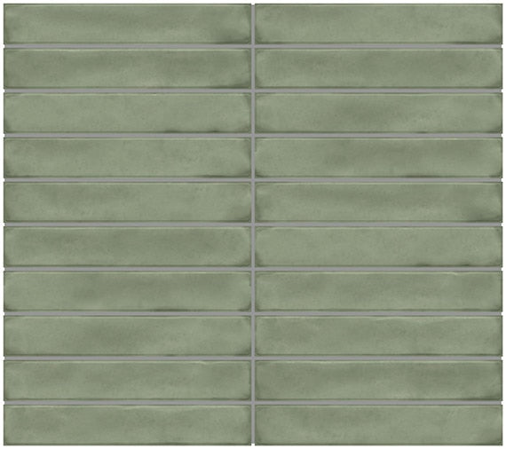 Daltile Artcrafted 1" x 6" Straight Joint Mosaic 12" x 10" Aloe