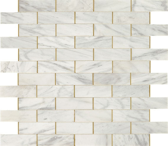 Daltile Lavaliere 11" x 14" Melded Mosaic Honed Alluring White/Brass