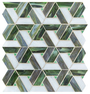 Daltile Vivify 1" x 3" Trapezoid Mosaic 13" x 15" Enchanted Green