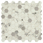 Daltile Uptown Glass 1" Hexagon Mosaic 11" x 12" Mixed Posh Bubbly