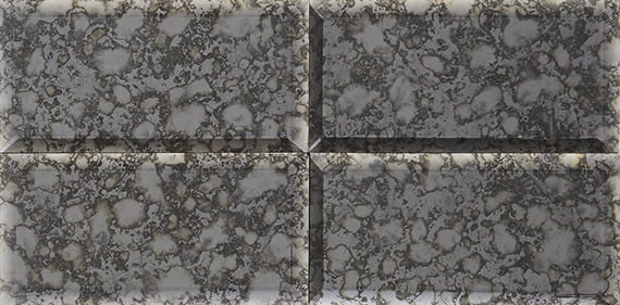 Daltile Lavaliere 3" x 6" Mosaic 12" x 12" Polished Black Antique Mirror