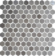 Daltile Uptown Glass 1" Hexagon Mosaic 11" x 12" Mixed Frost Moka