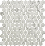 Daltile Uptown Glass 1" Hexagon Mosaic 11" x 12" Matte Carrara