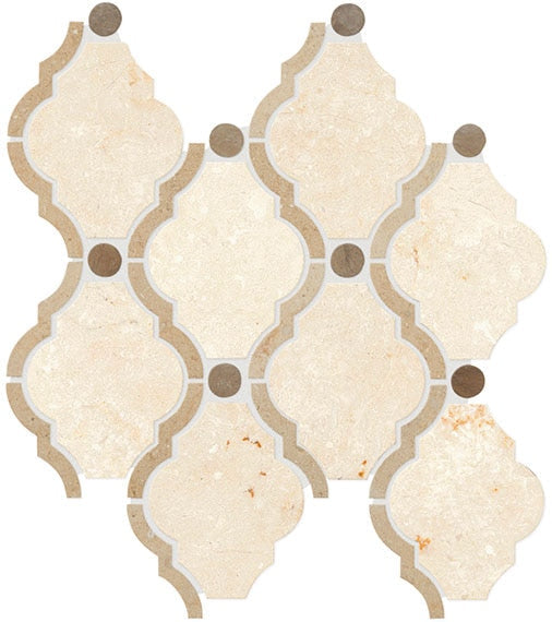 Daltile Decorative Accents 11" x 13" Baroque Mosaic Latte Blend