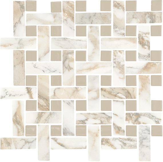Daltile Divinium 1" x 3" Basketweave Mosaic 13" x 13" Nova