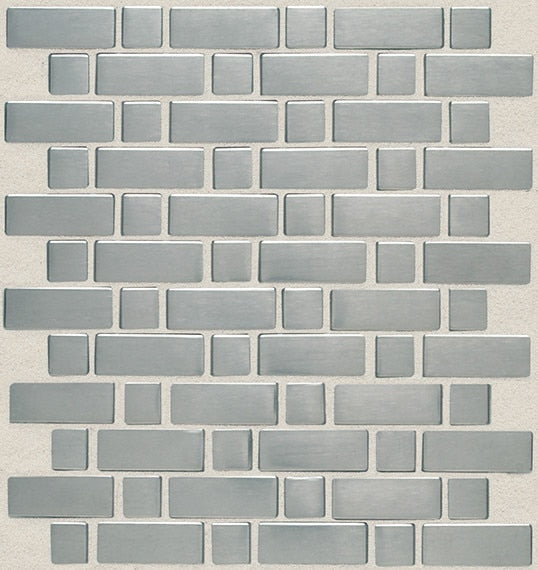 Daltile Metallica 12" x 12" Basketweave Mosaic Brushed Stainless Steel