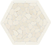 Daltile Pebble Oasis 12" x 10" Framed Hex Pebble Icicle